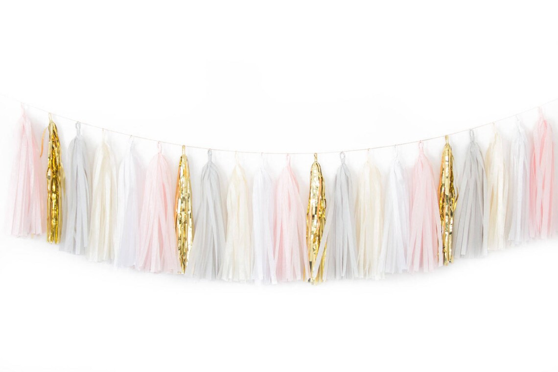 Pink and Gray Tassel Garland Pink and Gold Tassel Garland Etsy
