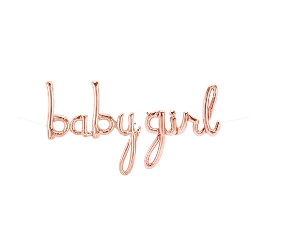 Rose Gold Baby Girl Balloon Letter Banner Rose Baby Shower Banner
