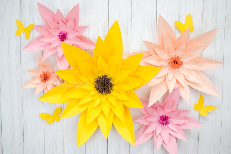 Large Medium Or Small Paper Flower Large Paper Flower Fully Assembled Paper Flower Decor Giant Paper Flower Flower Backdrop Decor
