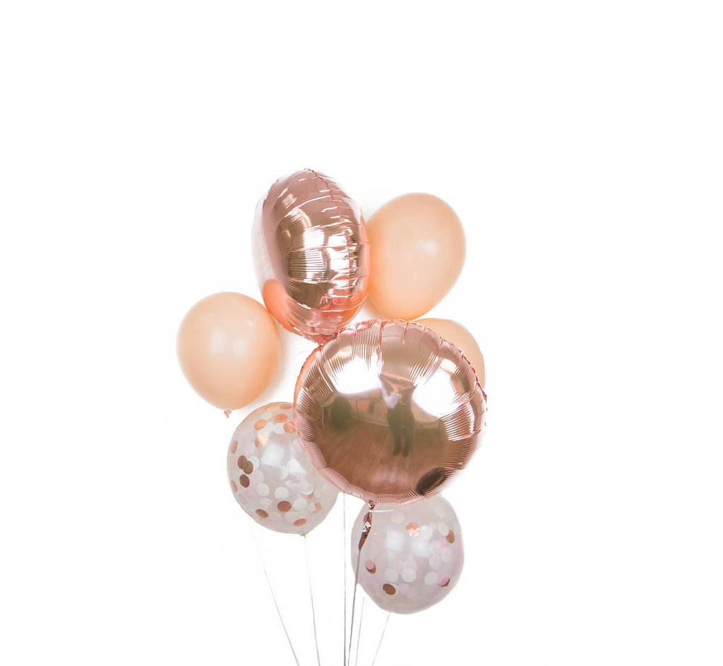 anniversario per donne feste di compleanno con palloncini bianchi da 45,7 cm GRESAHOM matrimoni addio al nubilato ragazze Kit di 145 coriandoli in oro rosa con palloncino in oro rosa 