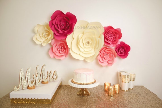 Large Medium Or Small Paper Flower Large Paper Flower Fully Assembled Paper Flower Decor Giant Paper Flower Flower Backdrop Decor