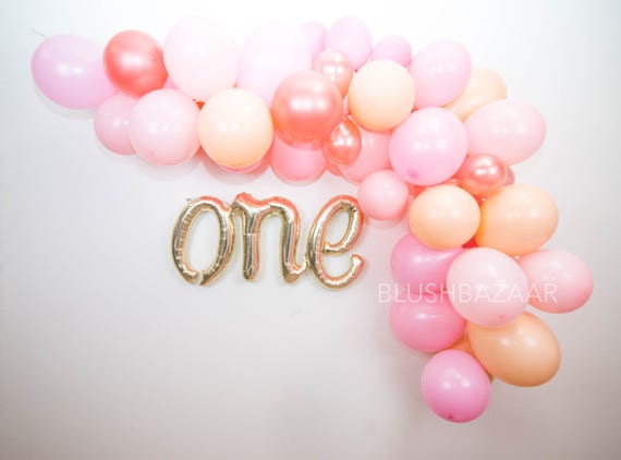 Balloon Garland Kit 6 Feet - Pink Blush & Rose Gold Balloon Arch, Balloon Decor, Blush Pink Wedding, Blush Pink and Rose Gold Bridal Shower Il_570xn
