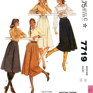 McCall's 7719 utsvängda kjolar vintage 1983 sömnadsmönster