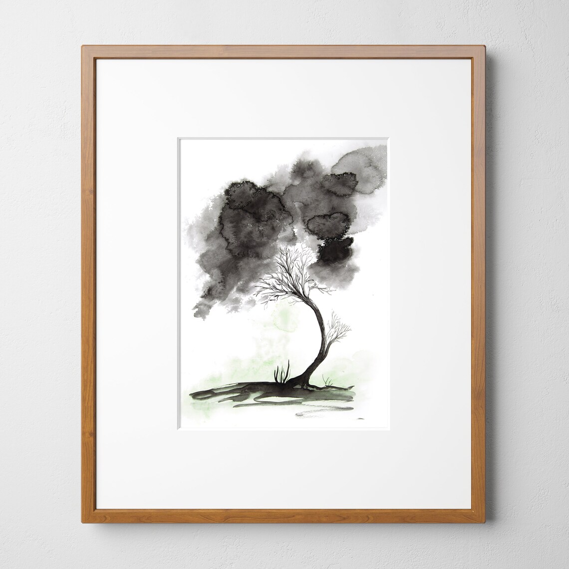 Black and White Abstract Tree Painting Giclee Print From Etsy UK