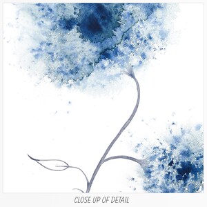 Digital Art Download of Abstract Navy Flower, Print at Home Blue Flower ...