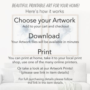 Digital Download Navy Flower Painting, Print at Home Blue Floral ...