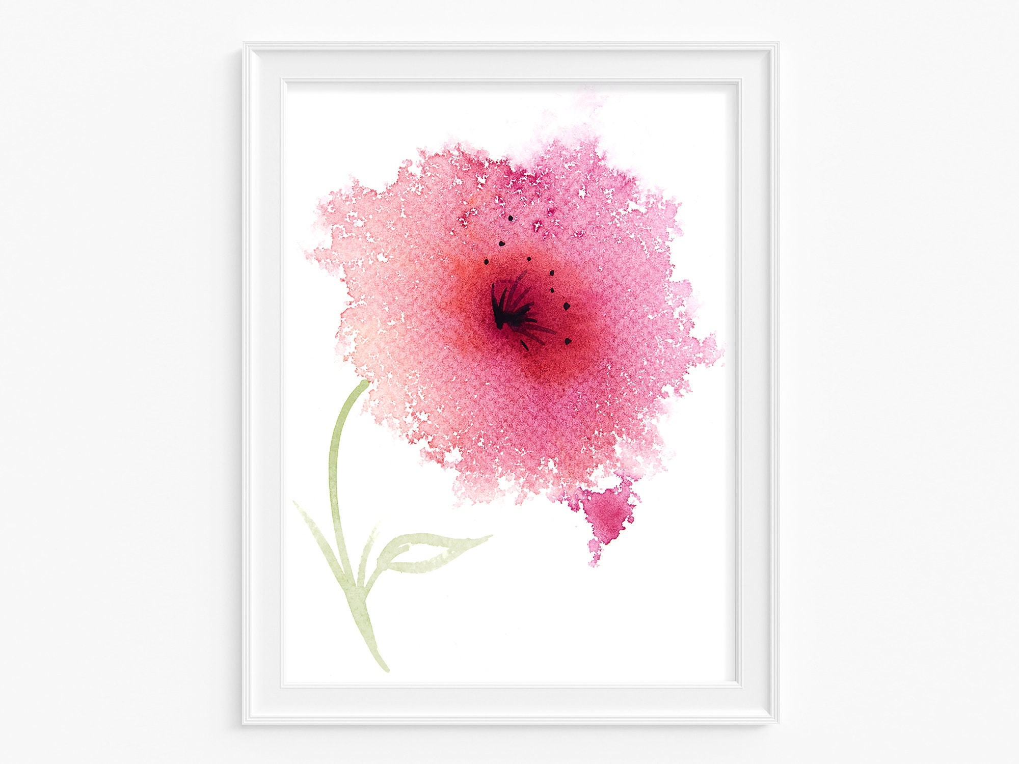 Printable art red flower wall art digital download abstract Etsy