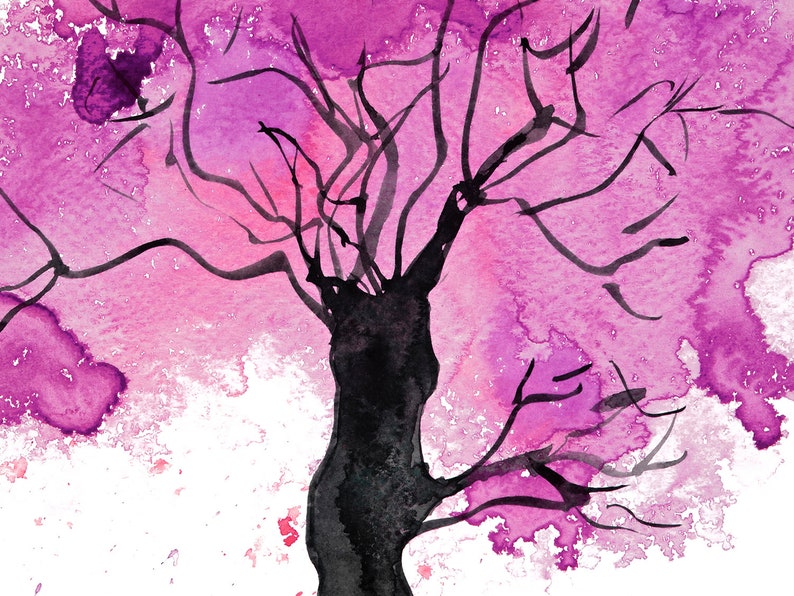 Tree Art Digital Download Printable Art of Abstract Tree in | Etsy