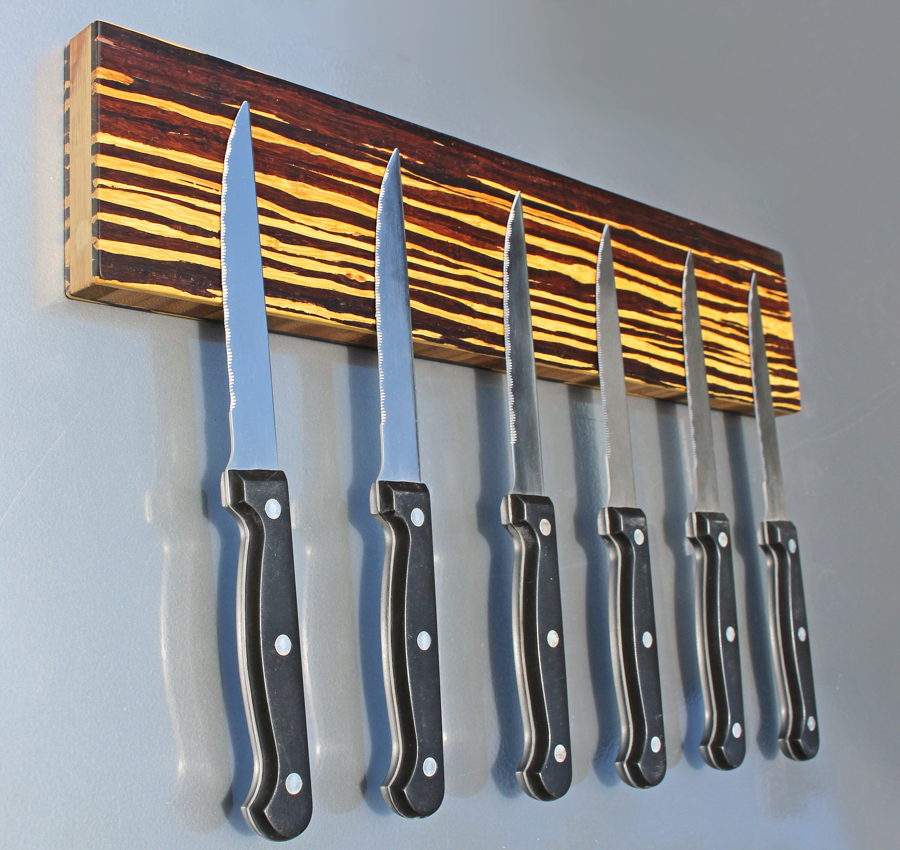 Zebra Rack Fridge Mount Magnetic Knife Holder Rack, Zebra Grain W/ Crisp Edges ...