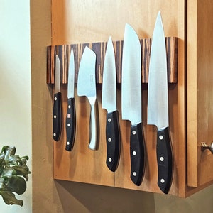 Magnetic Knife Holder Rack, Cabinet Mount with Powerful Grip