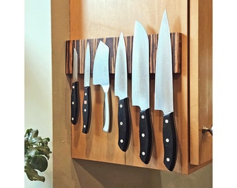 Magnetic Knife Holder Rack, Cabinet Mount with Powerful Grip