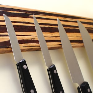 Magnetic Knife Holder, Zebra Grain, Power Grip, Wall Mount