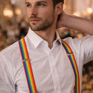 Suspensórios Arco-Íris, Acessórios Ajustáveis do Orgulho LGBTQIA+