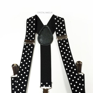 Baby Boy Clothes, Black Suspenders, Polka Dot suspenders, suspenders, baby suspenders, small suspenders, baby boy suspenders