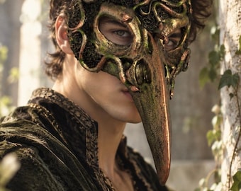 Woodland Medusa Plague Doctor Bird Masquerade Mask Ethereal Cosplay Forest Mask