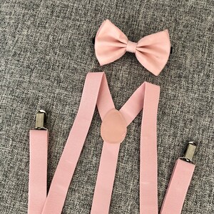 Bow Tie And Suspenders Bow Tie Suspenders Blush Pink Etsy