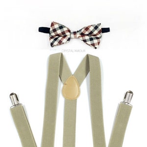 Herren Hosenträger und Bowtie, Khaki Hosenträger, Vintage Bowtie, leichte Bräune Hosenträger, Vintage Fotografie, Oldtimer Hochzeit, Scheunenhof Hochzeit