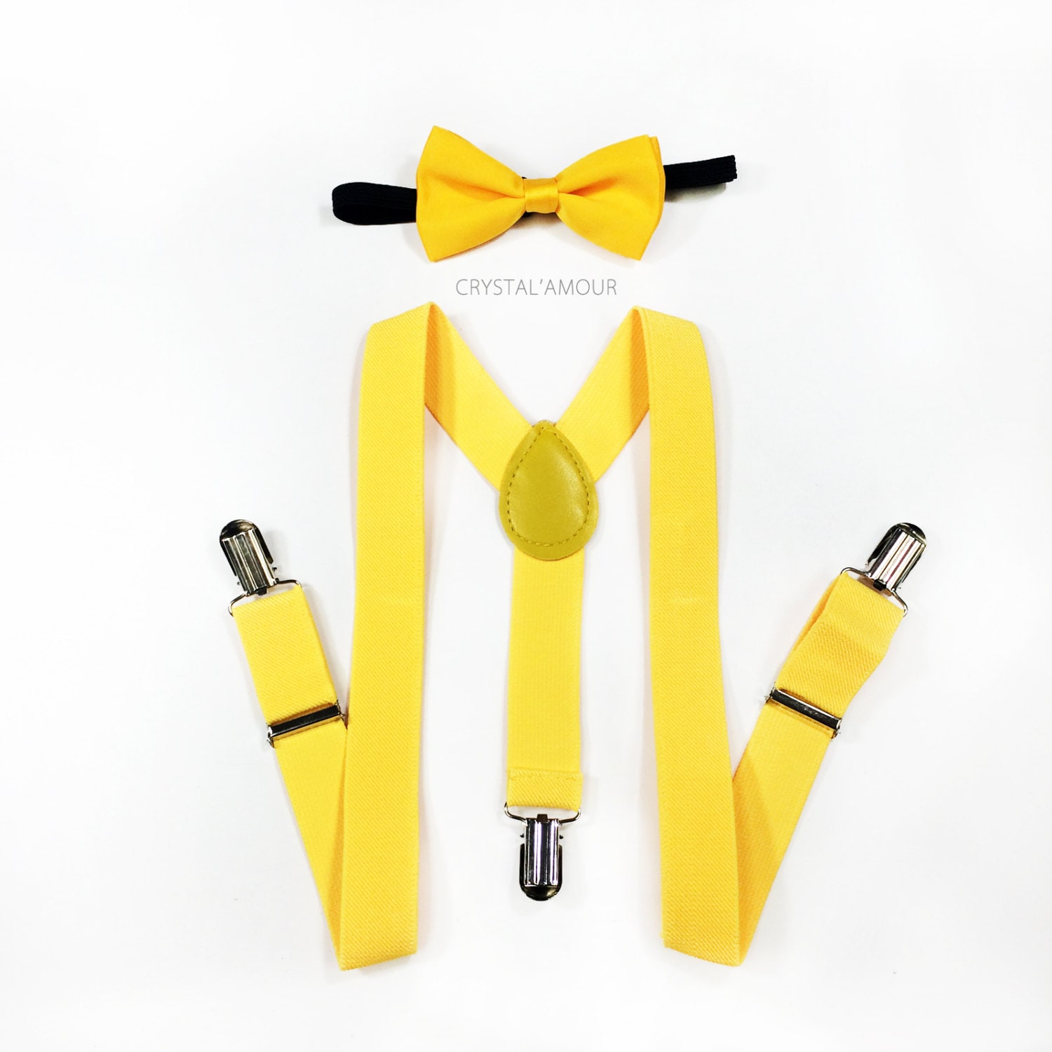 Conjunto de nino corbatin amarillo y tirantes Set corbatin amarillo amarillo de tirantes Unisex para bebes y ninos pequenos