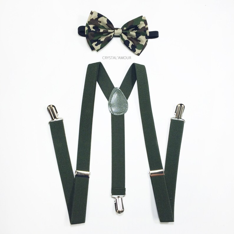 Army Green Suspenders Men's Suspenders and Bowtie Boys Etsy