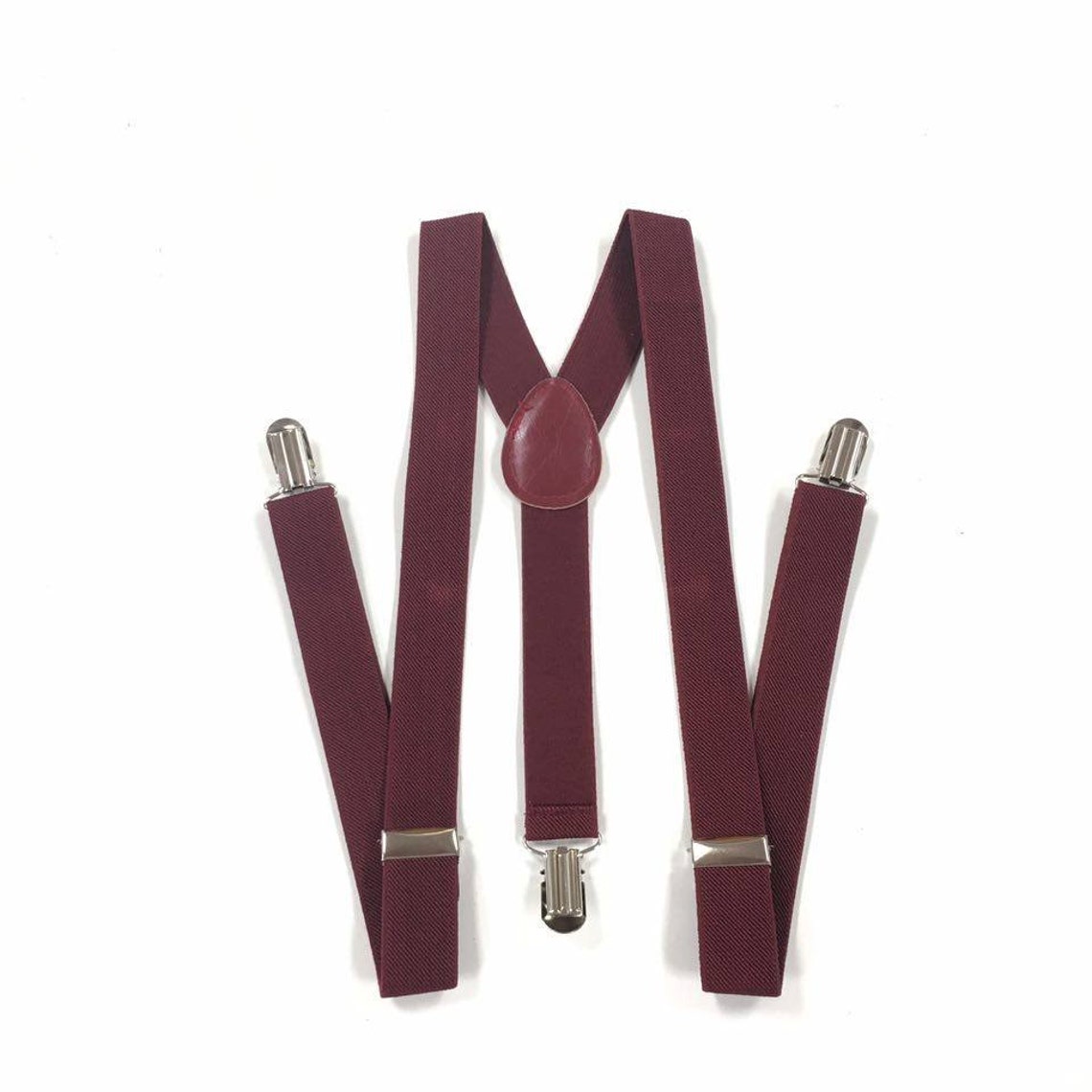 Men's Suspenders Burgundy Suspenders Maroon Suspenders Etsy UK