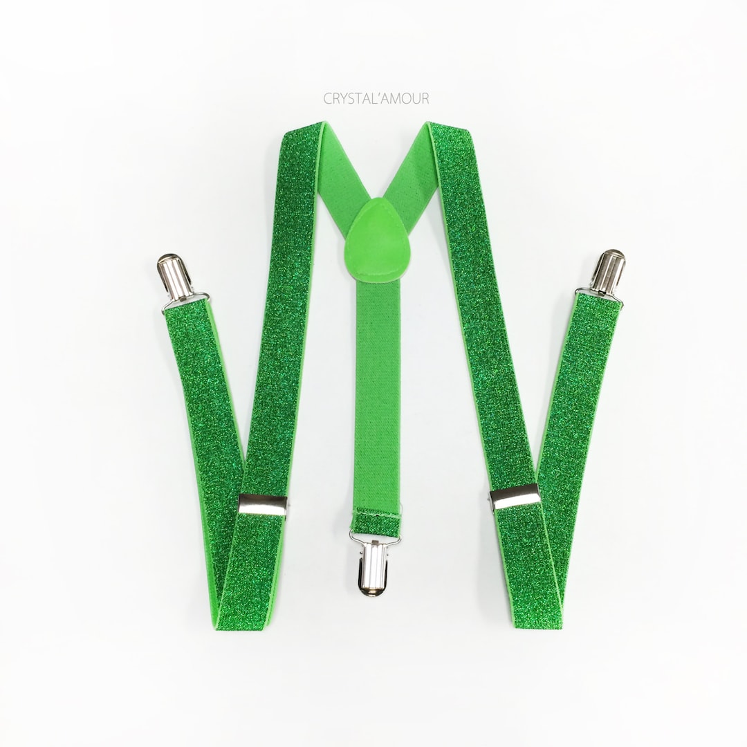 Green Glitter Suspenders Glitter Suspenders Green Etsy