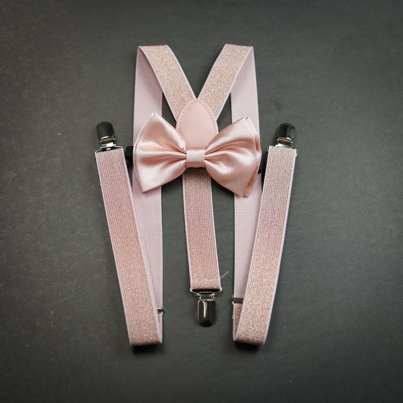 mens gold bow tie and suspenders