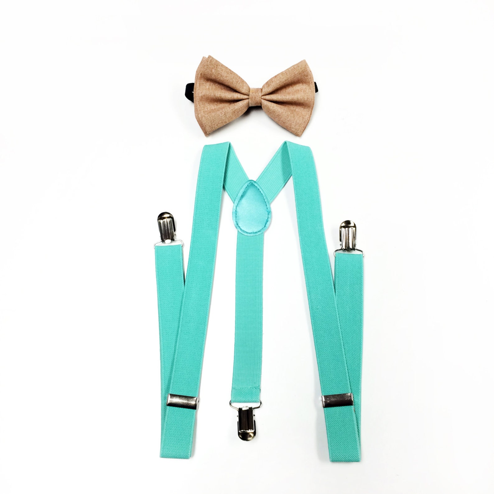 Mint Suspenders Burlap Bowtie Mint Suspender Mint GREEN Etsy