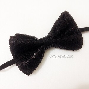 sparkly black bow tie