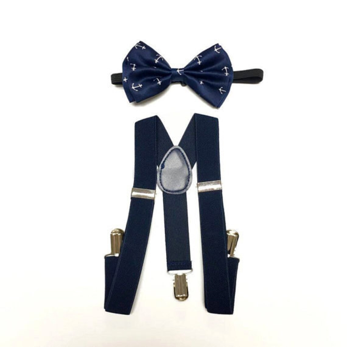 Kid's Navy Suspenders Navy Bowtie Anchor Bow Tie Navy Etsy