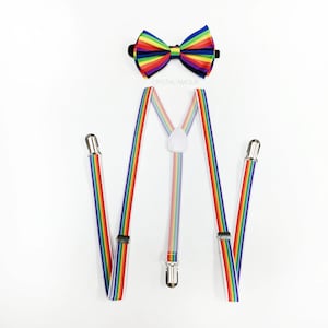 Rainbow Bow tie, Rainbow owtie and suspenders, Rainbow Bowtie, Rainbow suspenders, for children and adults