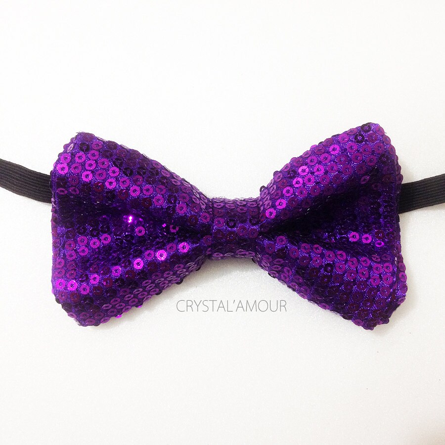 purple sparkly bow tie