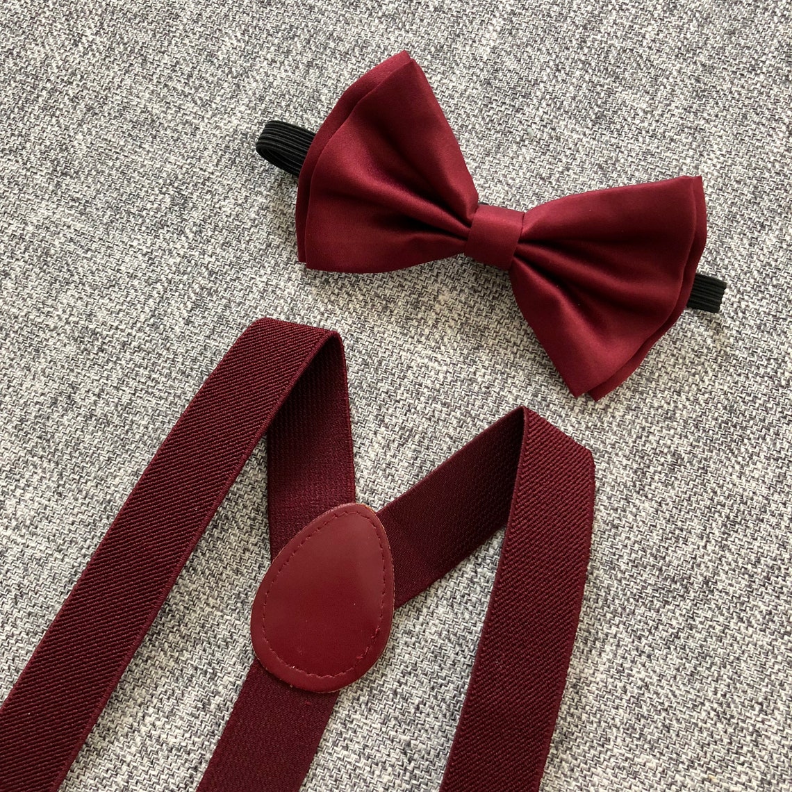 burgundy suede bow tie
