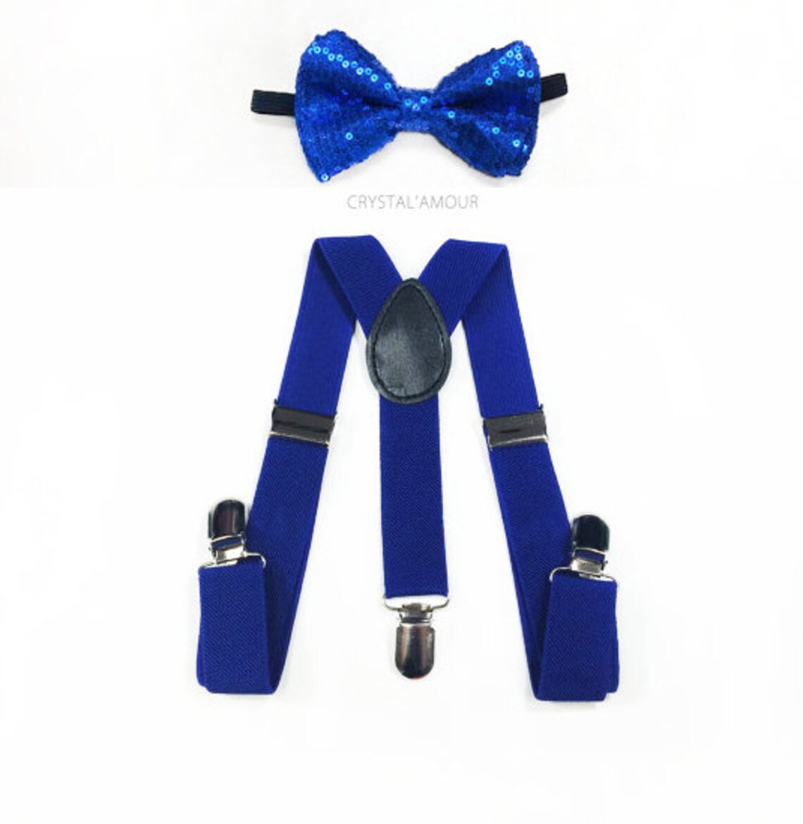 Toddler's Suspenders Sequin Bow Tie and Suspenders Blue Etsy