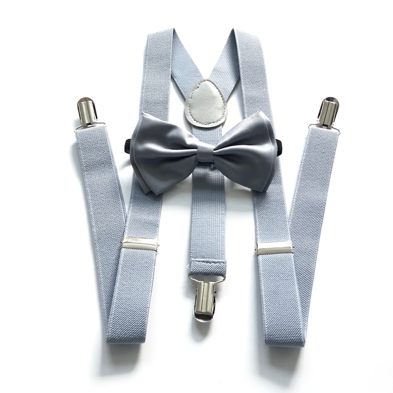 Suspender and Bow Tie Dusty Blue Wedding Dusty Blue Etsy