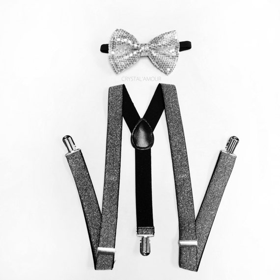 Sequin Braces Adult Silver Sequin Braces Adult Silver