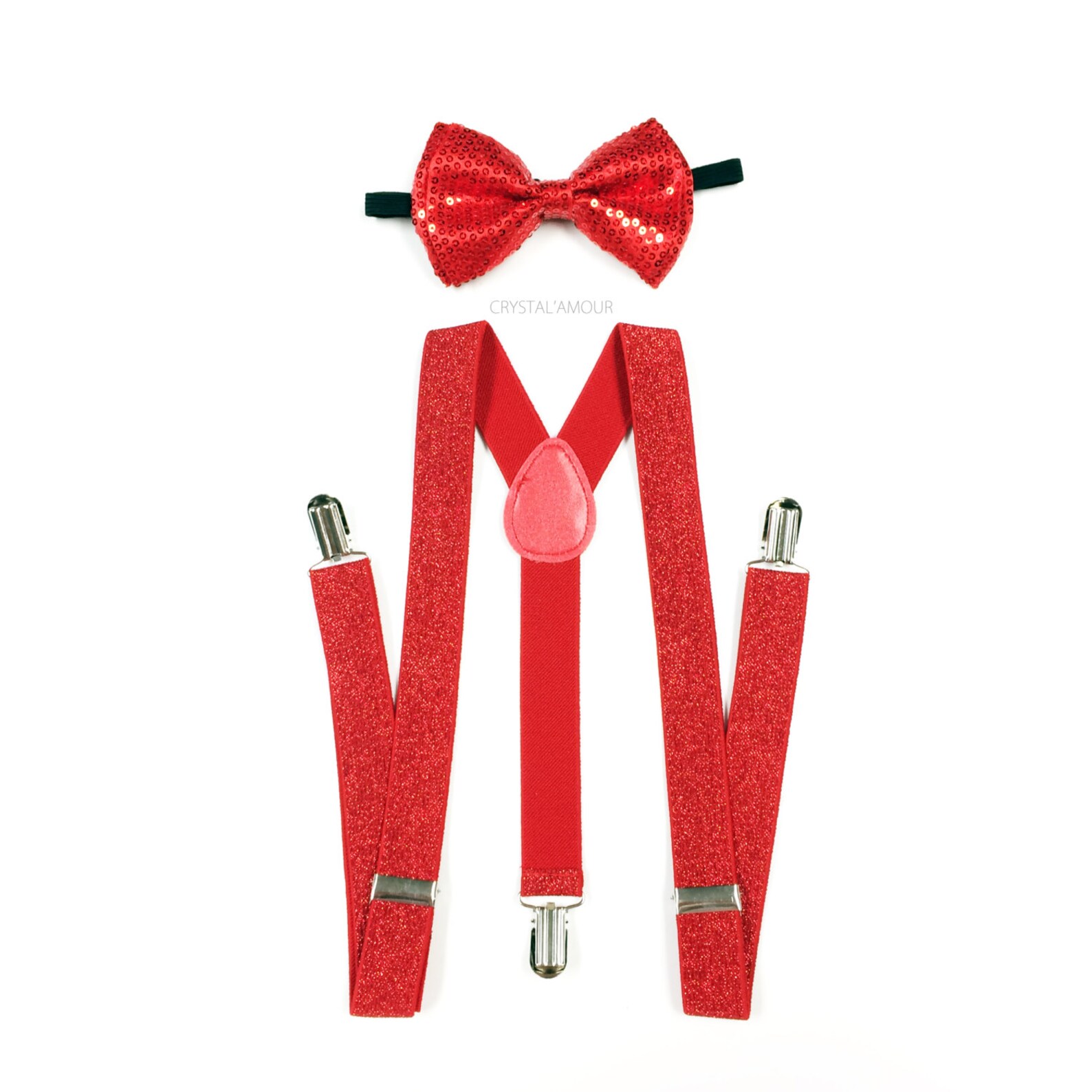 Men's Suspenders Red Glitter Suspenders Red Bowtie Red Etsy