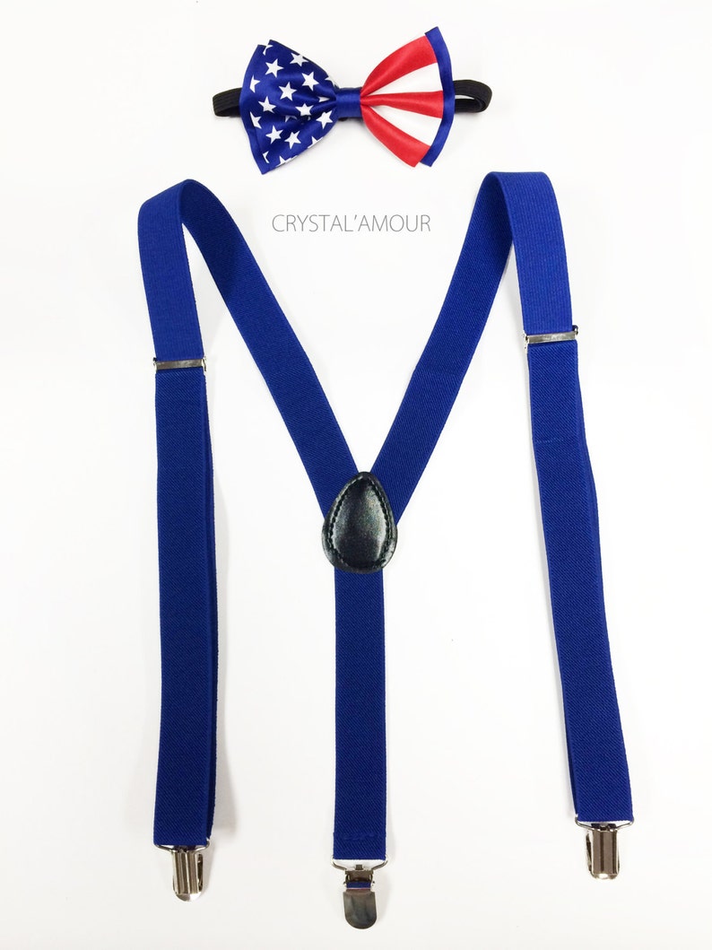 Men's White/Red/Blue Polyester American Flag USA Patriotic Bowtie main image 0