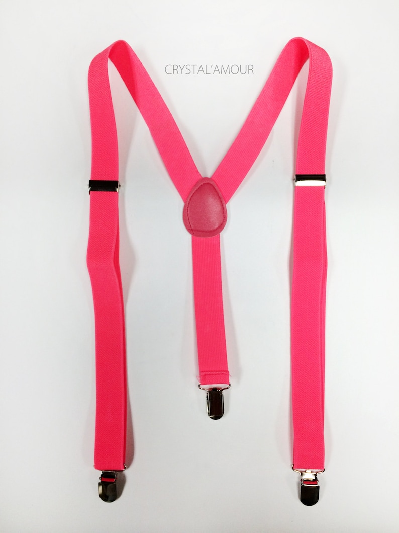 Neon Pink Suspenders Unisex Suspenders Electric Pink Etsy