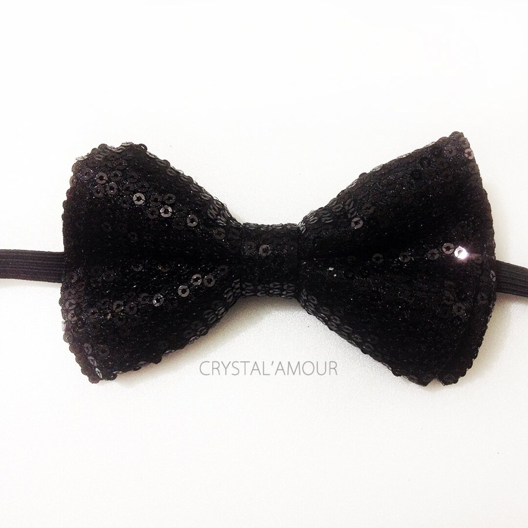 Sparkly Bow Tie Sequin Fabric Rhinestone sequin Bowtie Pink ~ Gold