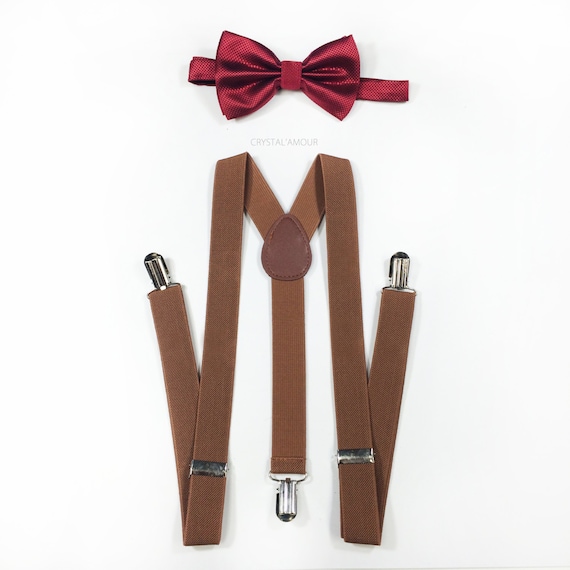 Chocolate Brown Burlap Barn Yard Bow Rustic Bowtie Adjustable Strap Wedding