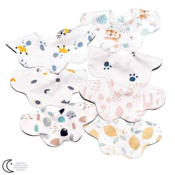 Organic Reversible Bowtie Bib in Fog Dots Organic Reversible Bowtie Bib in Fog Dots