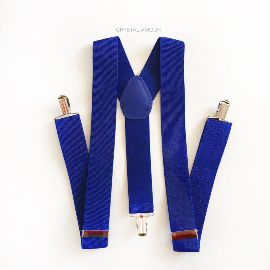 NEW Men's Suspenders, Wide Suspenders, 1.5 Inch Suspenders, Royal Blue Suspenders, Blue