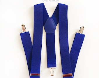 NEW Men's Suspenders, wide suspenders, 1.5 inch suspenders, royal blue suspenders, blue suspenders, adult suspenders, groomsmen gift