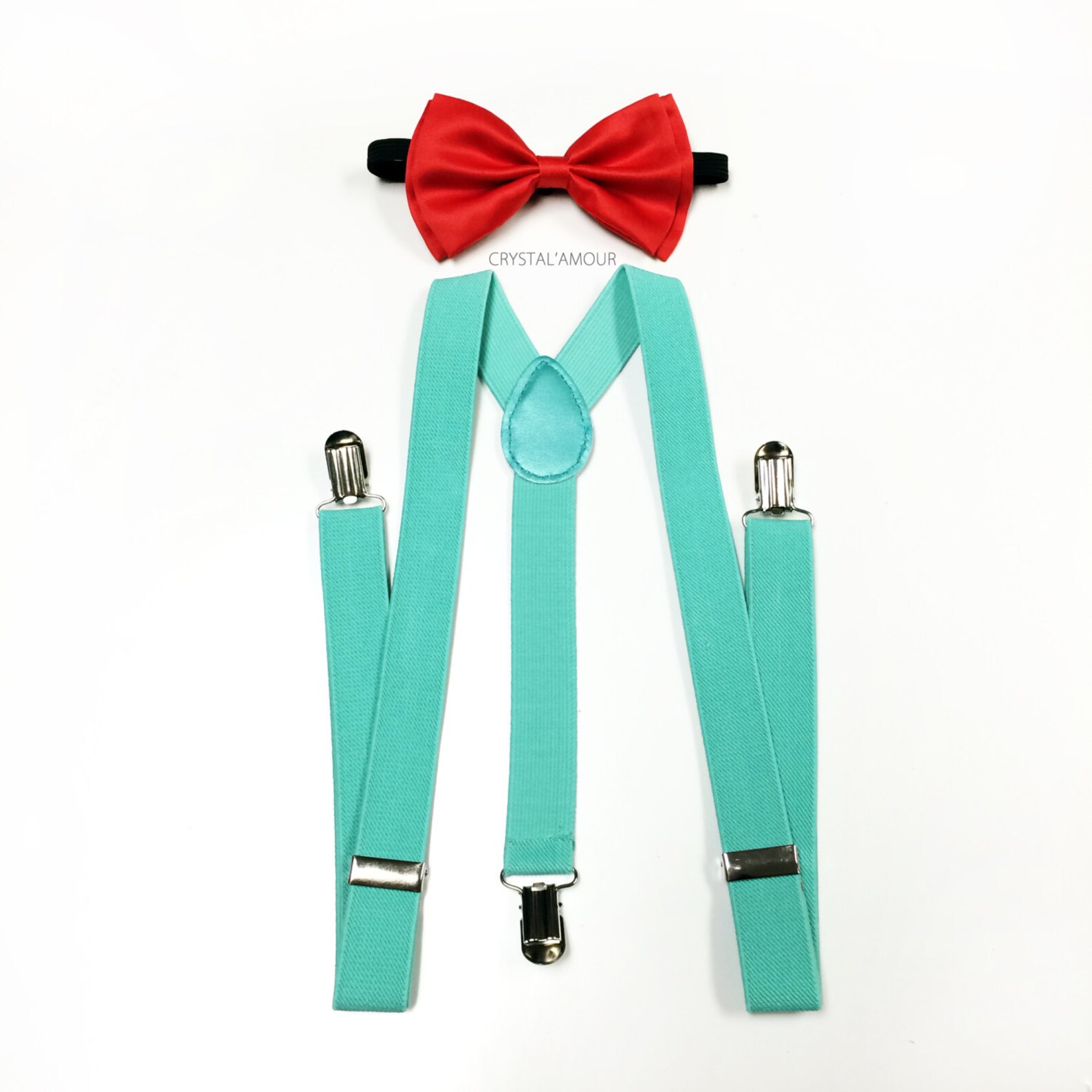 Mint GREEN Suspenders Red Bowtie Red Bow Tie Red Bowties Etsy