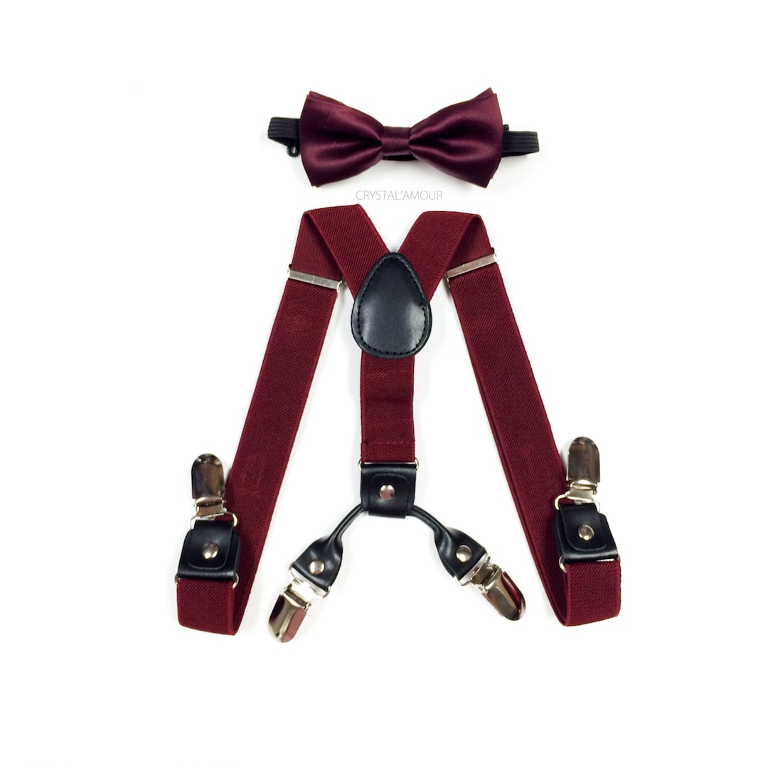 Baby Boy Clothes BURGUNDY Double Clip Suspenders Boys Etsy