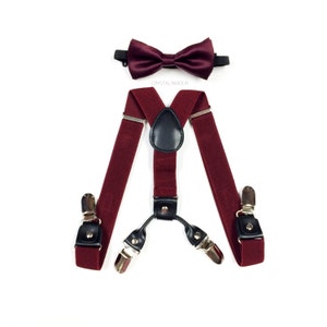 baby boy clothes, BURGUNDY, double clip suspenders, boys suspenders, burgundy bowtie, bow tie, burgundy suspenders, suspenders, burgundy set
