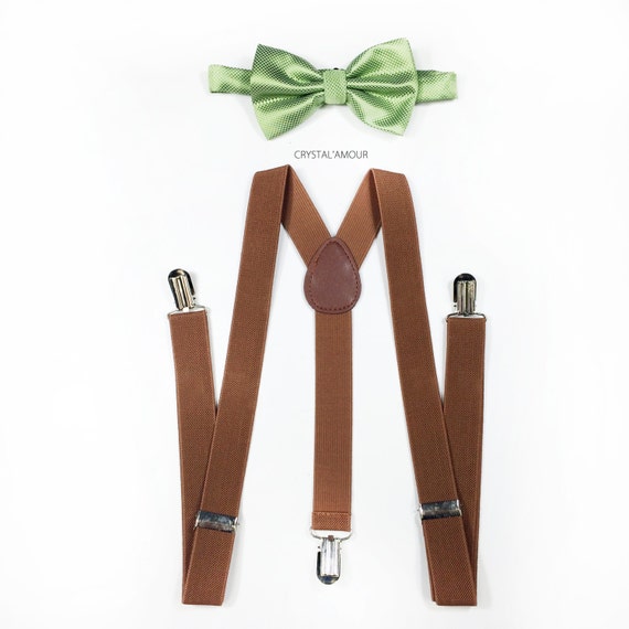 Unisex Suspenders Bowtie Sets Clip-on Buckle Men Straps Adjustable