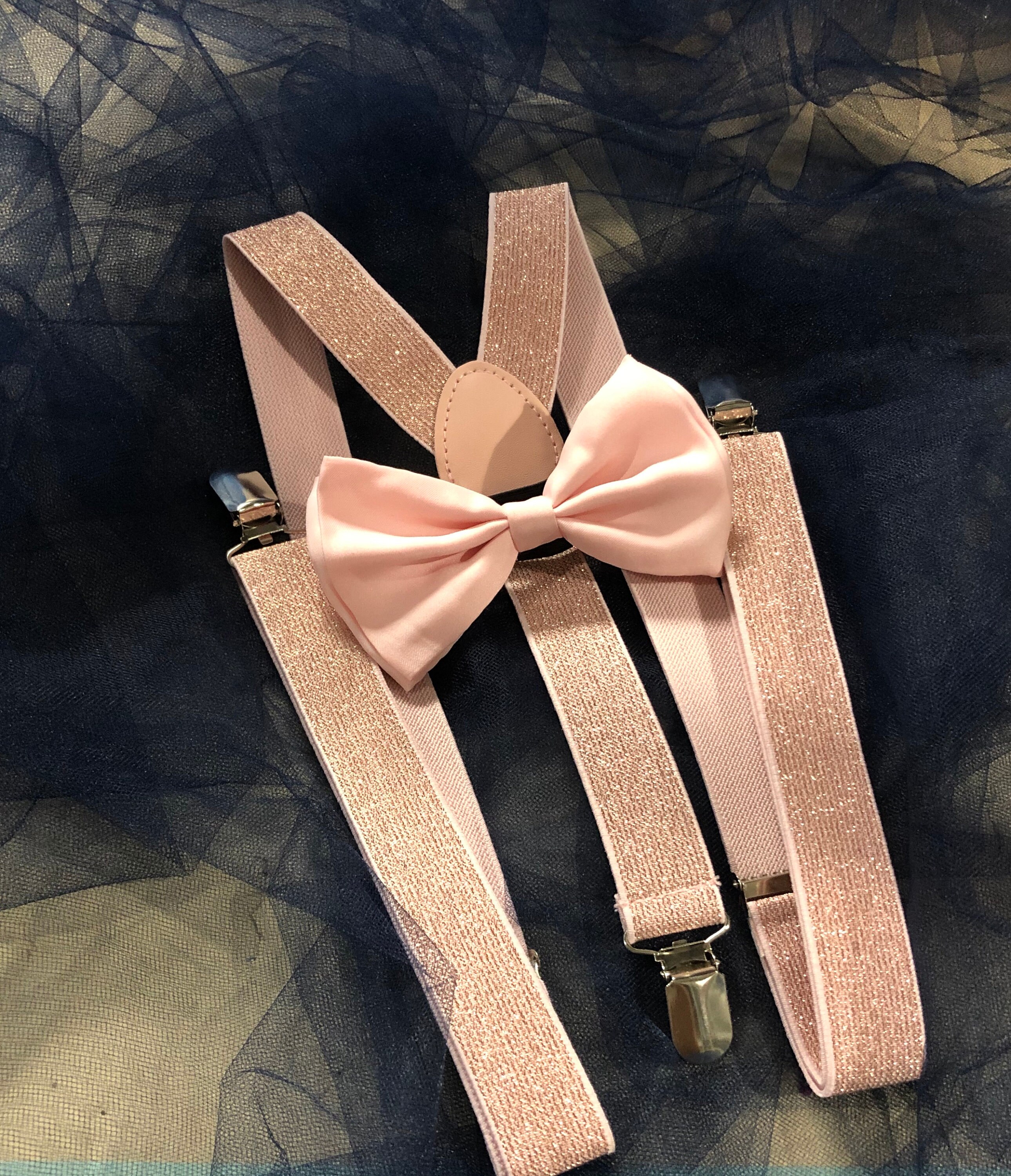 Suspender and Bow Tie Rose Gold Suspenders Rose Gold Rose Etsy