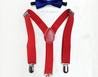 Toddler Bowtie and Red Suspenders Set – Baby Party Outfit