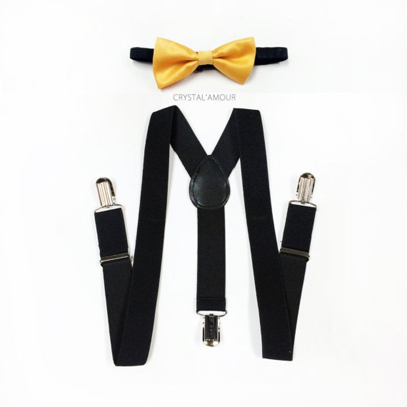 Toddler's Yellow Bow Tie Black Suspenders Bow Tie and Etsy
